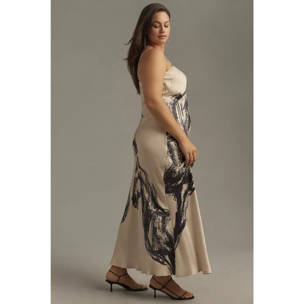Anthropologie Conditions Apply Chloe Maxi Slip Dress Horse Satin Size 3x - Picture 3 of 9